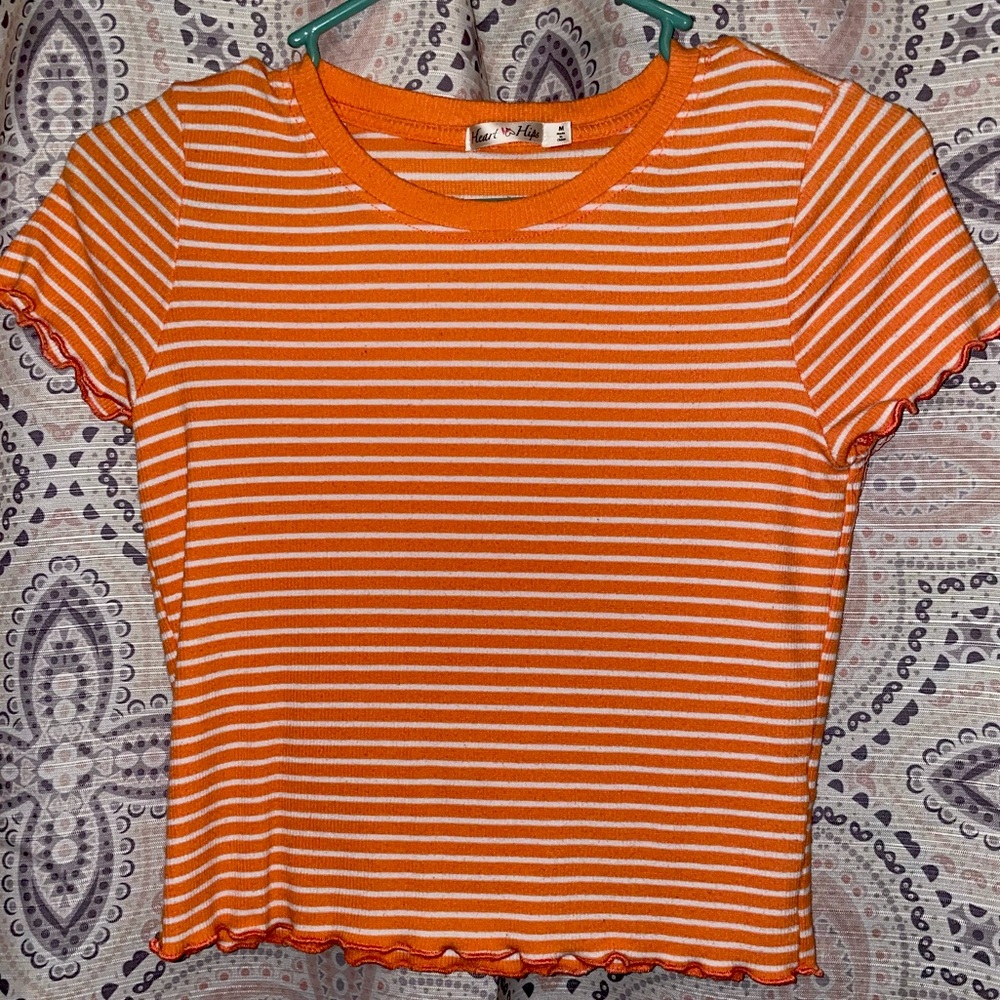 Heart Hips Orange/White striped. size MEDIUM 🧡